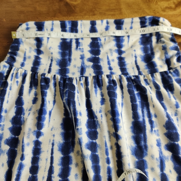 Joe B High Waist Boho Cream Navy Tie-dyed Maxi Skirt Size Medium - Picture 5 of 9